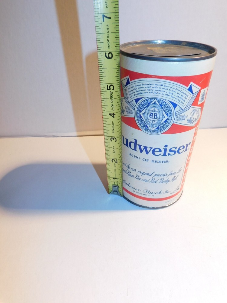 BUDWEISER cardboard BEER CAN BANK big