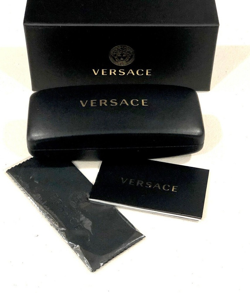Versace Black Set Hard Cell Eyeglasses Sunglasses Medium Case Cloth Box Optical