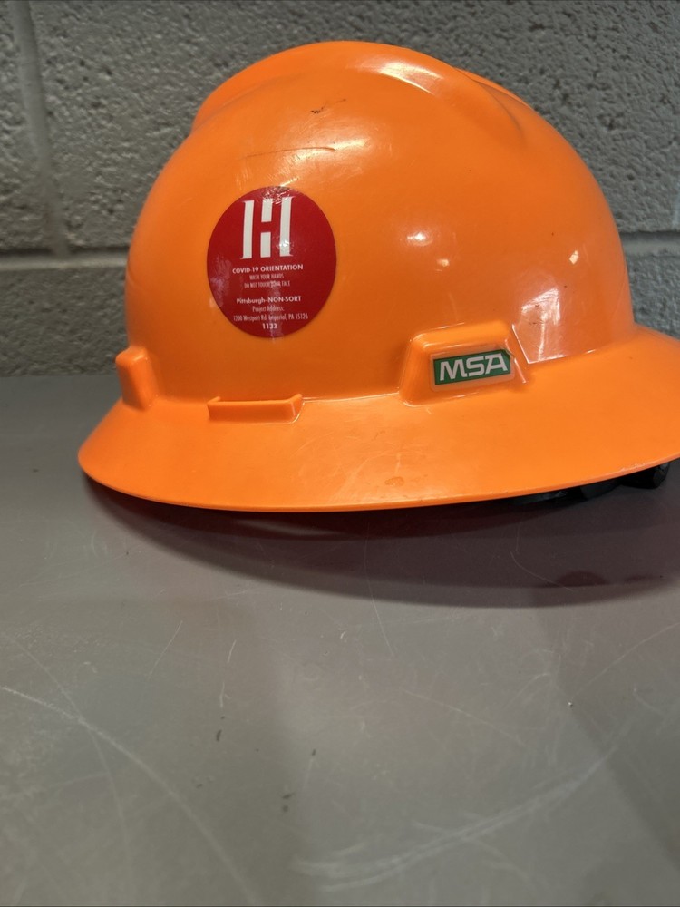 MSA Orange Class E hard hat adjustable Medium V-Guard skullgard ￼
