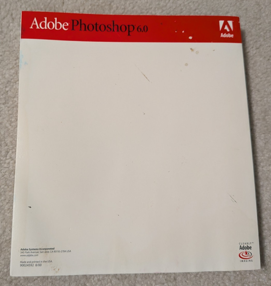 Adobe Photoshop 6.0 User Guide Book Instruction Manual Only (not software)
