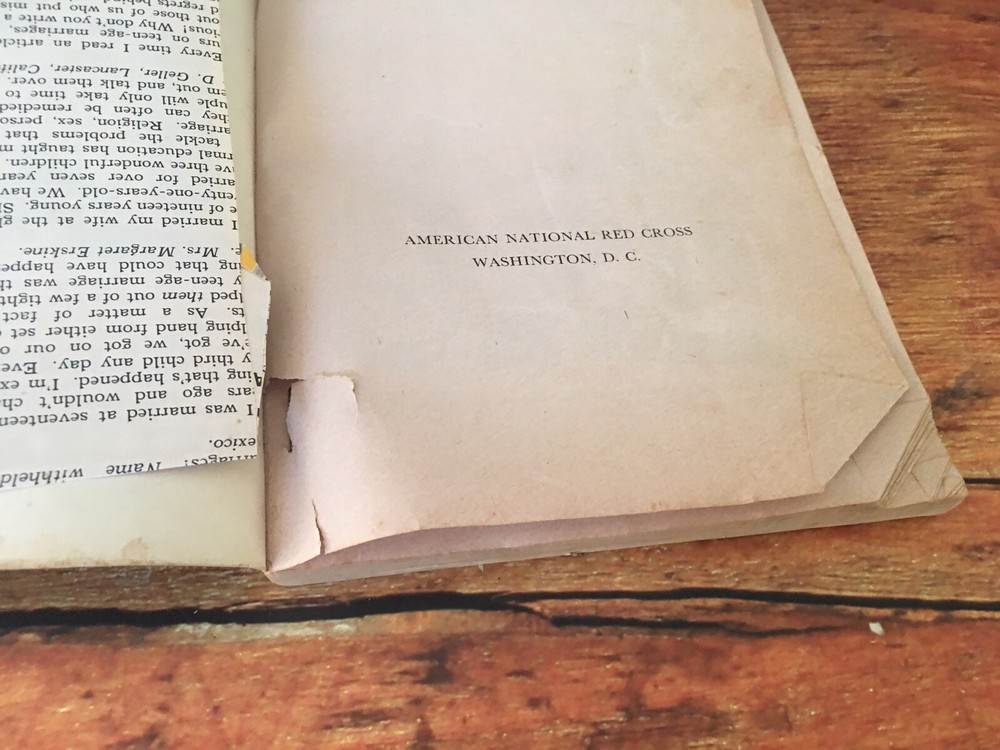 American Red Cross First Aid Textbook Revised Edition Book 1945