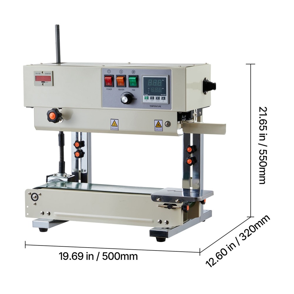 Uimoso Continuous Vertical Band Sealer Machine with Adjustable Seal Width