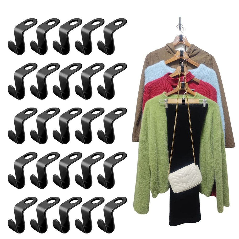 Plastic Cascading Hanger Hooks Extender Clips Connection, Space Saving Wardro...