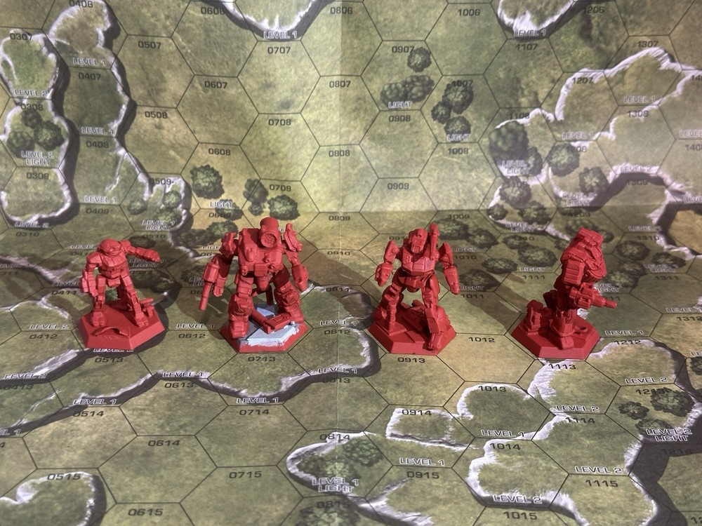Battletech 4 Primed Mech Lot - Thunderbolt Shadow Hawk Wolverine Commando
