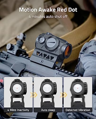 JackalHowl Sight,1x20mm 2MOA Red dot Motion Awake Scope Compact Optics Red Dot