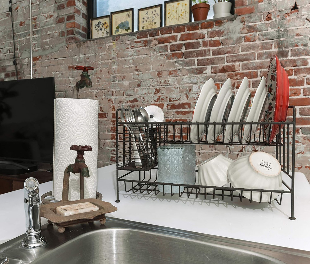 Rustic Metal Faucet Paper Towel Holder