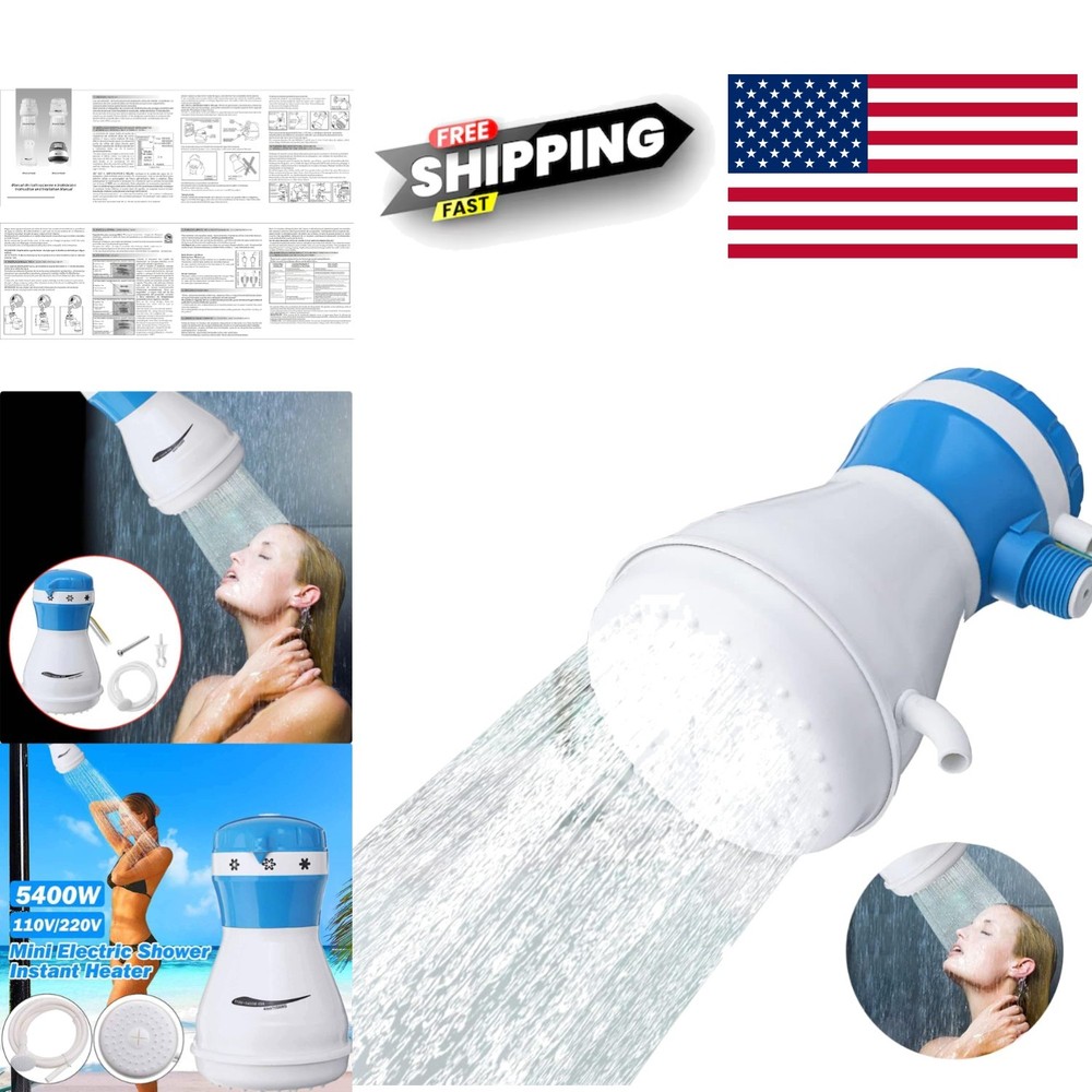 Durable Electric Water Heater Shower Head 5400W 110V Fast Hot Water for Home Use
