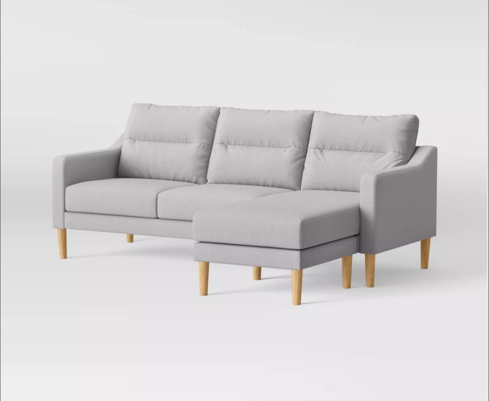 Gray, Lyndhurst Sectional Sofa, Mid- Century Modern