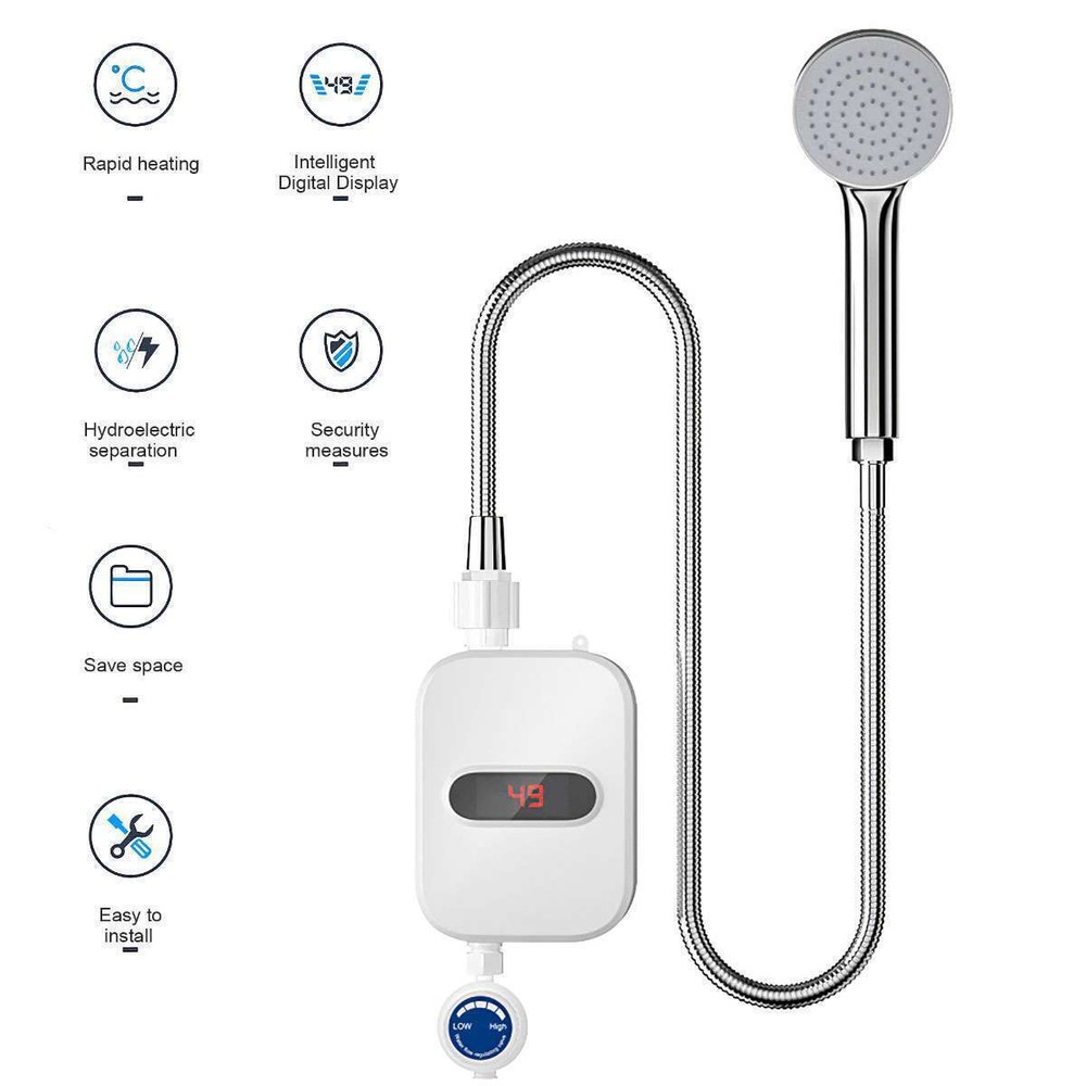 110V 3500W Tankless Hot Water Heater Shower Electric Instant Water Heater USA