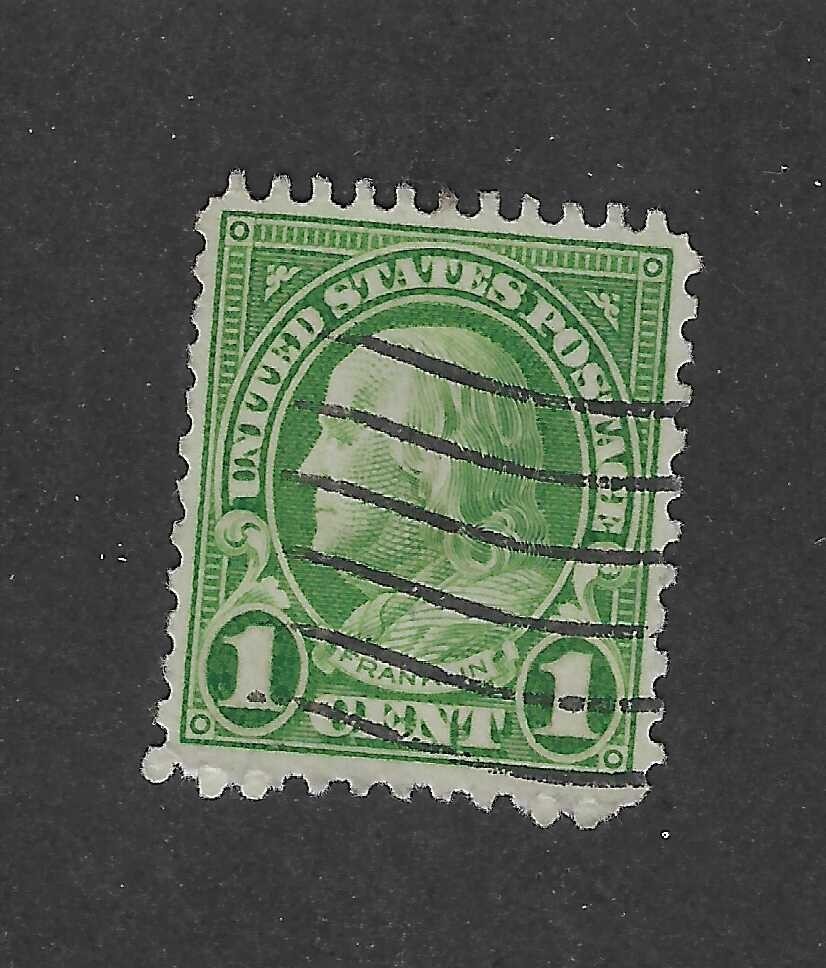 US # 552, 1 cent green,1923-26, used, VF+