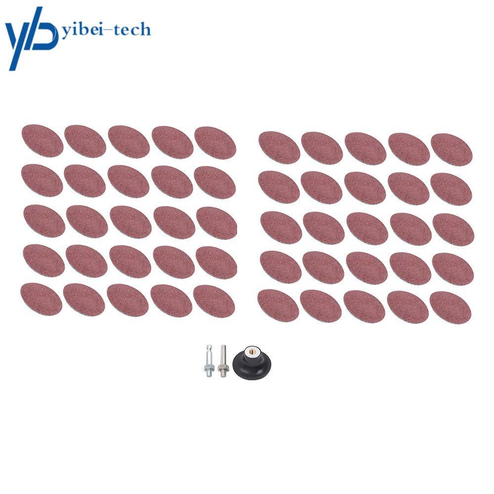 50Pcs 80 Grit 2" roll Lock Quick Change Discs Set Sanding Discs with 1/4" Holder