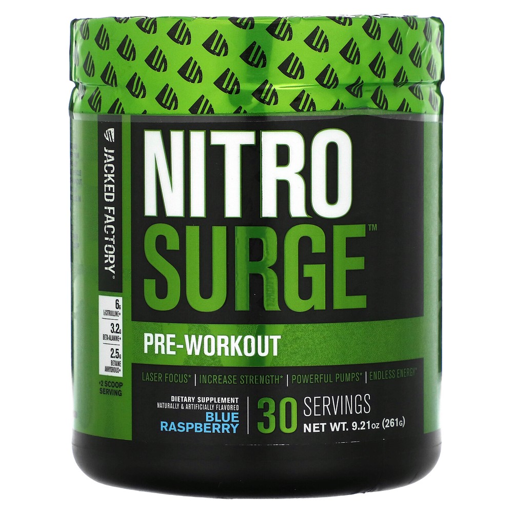 Nitro Surge, Pre-Workout, Blue Raspberry, 9.21 oz (261 g)