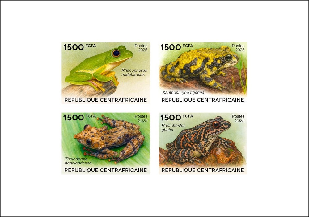CENTRAL AFRICAN 2025 MIXED DELUXE PROOF - INDIA INDIAN FROGS - FROG TOAD TOADS