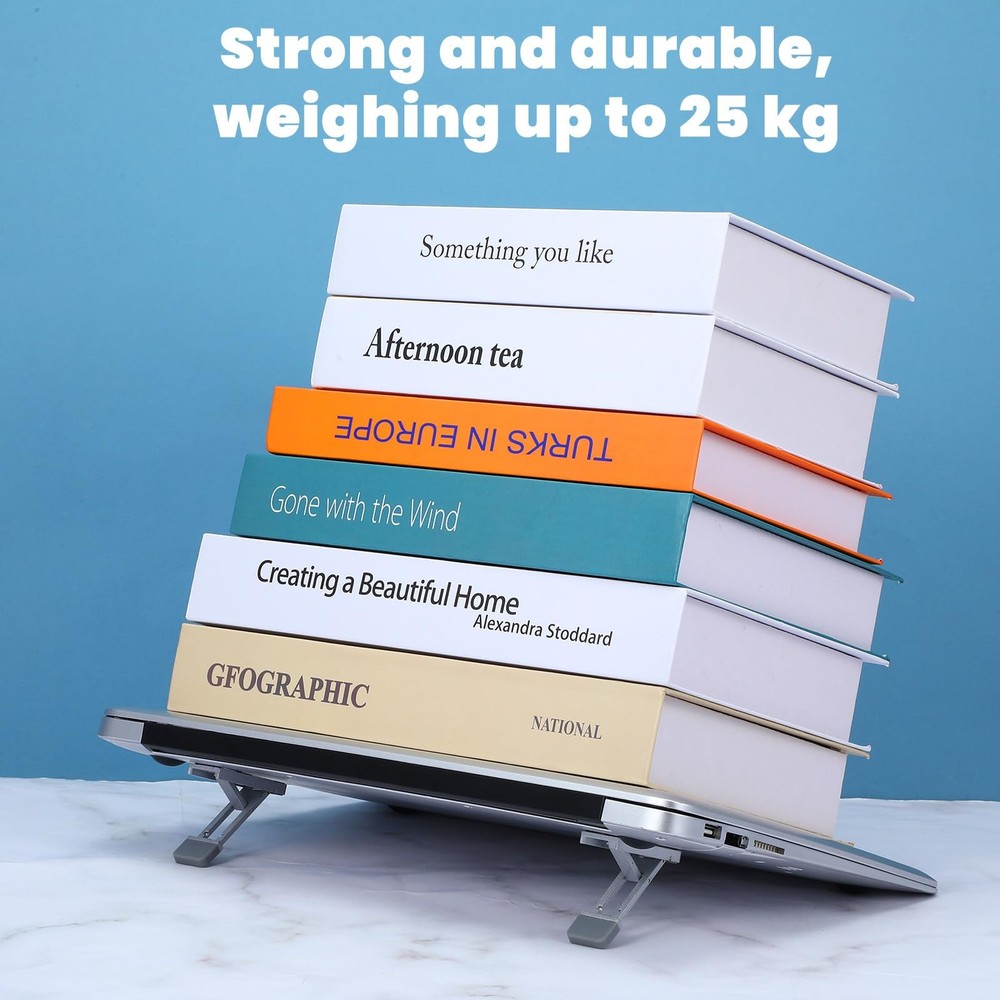 Mini Portable Laptop Stand for Desk, Portable Keyboard Riser Three Tilt Angle...
