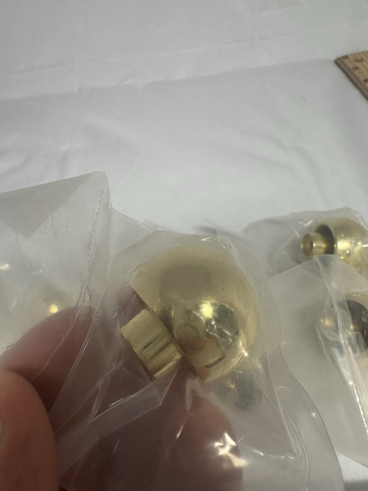 NOS Solid Brass Mushroom Knobs 10 PCS Cabinet Drawer Pulls Hardware