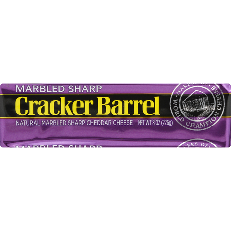 2 pack Cracker Barrel Marbled Sharp Cheddar Cheese,, 2x8 oz Block (1 pound)