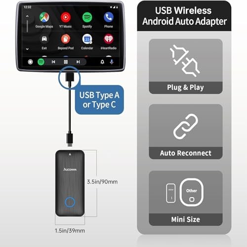 Wireless Android Auto Car Adapter Converts Wired AA 2016+ to Wireless, Android