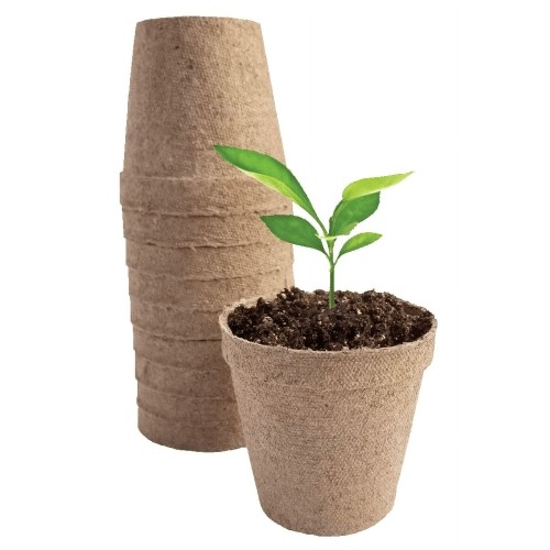 Jiffy 3″ Round Growing Medium Peat Pots — Biodegradable Seed Starter (10 Pack)