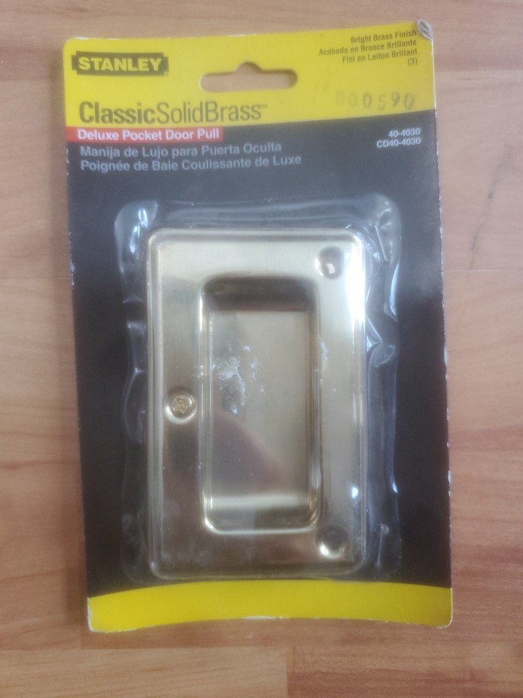 Stanley Deluxe Pocket Door Pull Classic Solid Brass CD40-4030 FREE SHIPPING