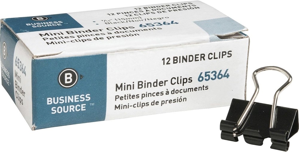 Busin Source Mini Binder Clips - - Bla