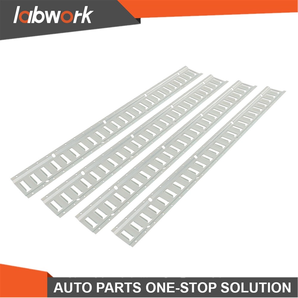 Labwork 4 Pack 4' E Track Tie Down Rail Kit Galvanized Steel For Garages Vans