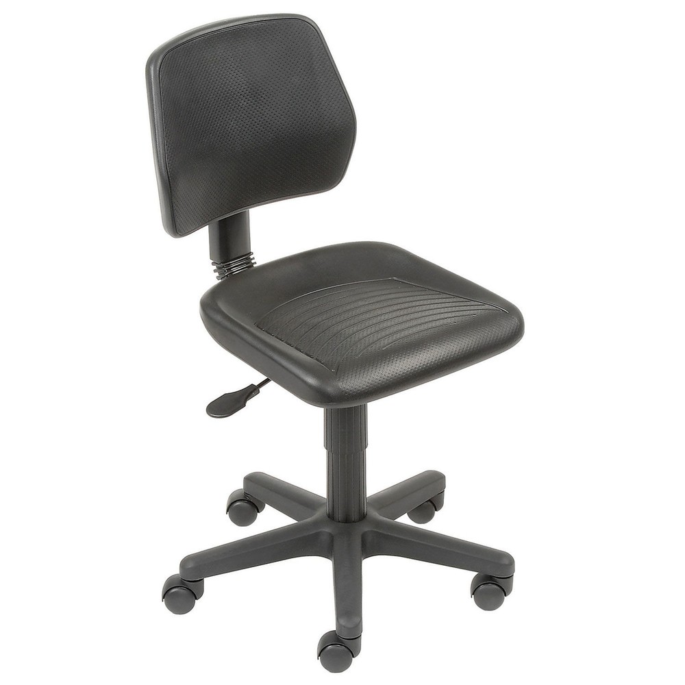 Industrial Mid Back Task Chair Polyurethane Black