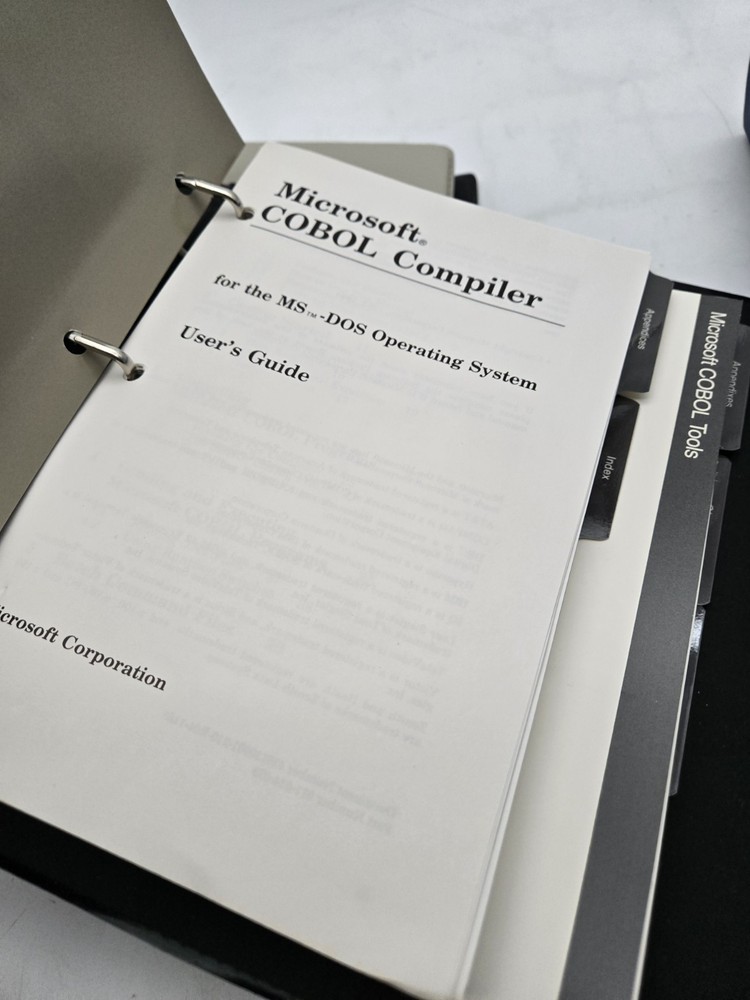 Microsoft COBOL Compiler LOT Reference Manual, User Guide & Disk Set
