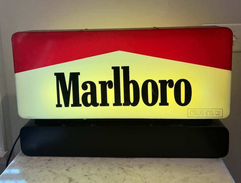 Double Sided Lighted Marlboro Sign / Programable Led Message Board Vintage