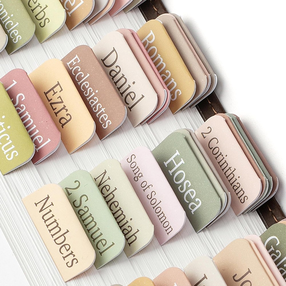 Organize Your Bible Elegantly with 75 Laminated Boho Tabs & Blank Custom Options