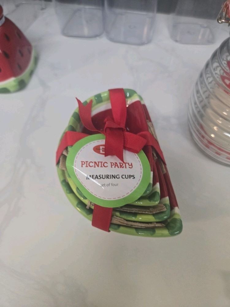 Vintage Boston Warehouse Ceramic Nesting Watermelon Slice Measuring Cups