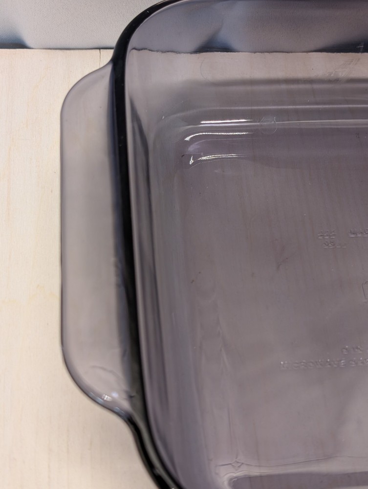 Pyrex Vision Ware Amethyst Baking Dish 8x8 Inch Square Casserole Pre-owned