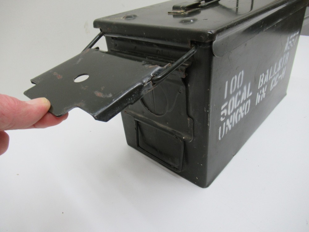 Military Ammo Box 50 Cal EMPTY contents.