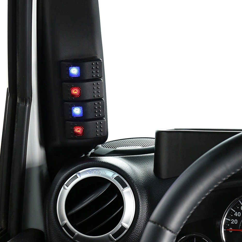 Fit 2011-2018 Jeep Wrangler JK Light Switch Panel A-Pillar Switch Pod+ 4x Switch