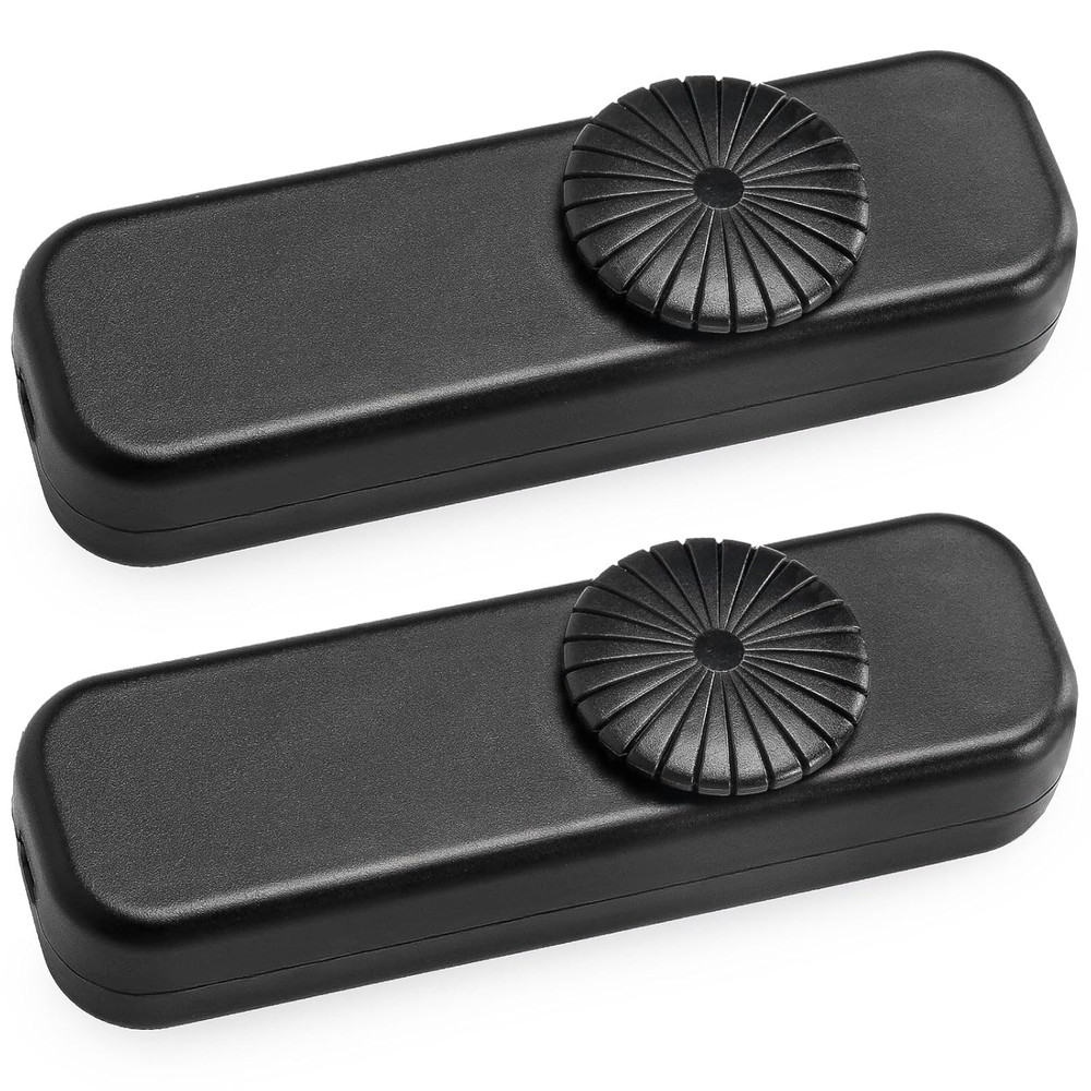 Inline Switch 2 Pack, Full Range Rotary Dimmer, Black Cord Switch Replacement fo