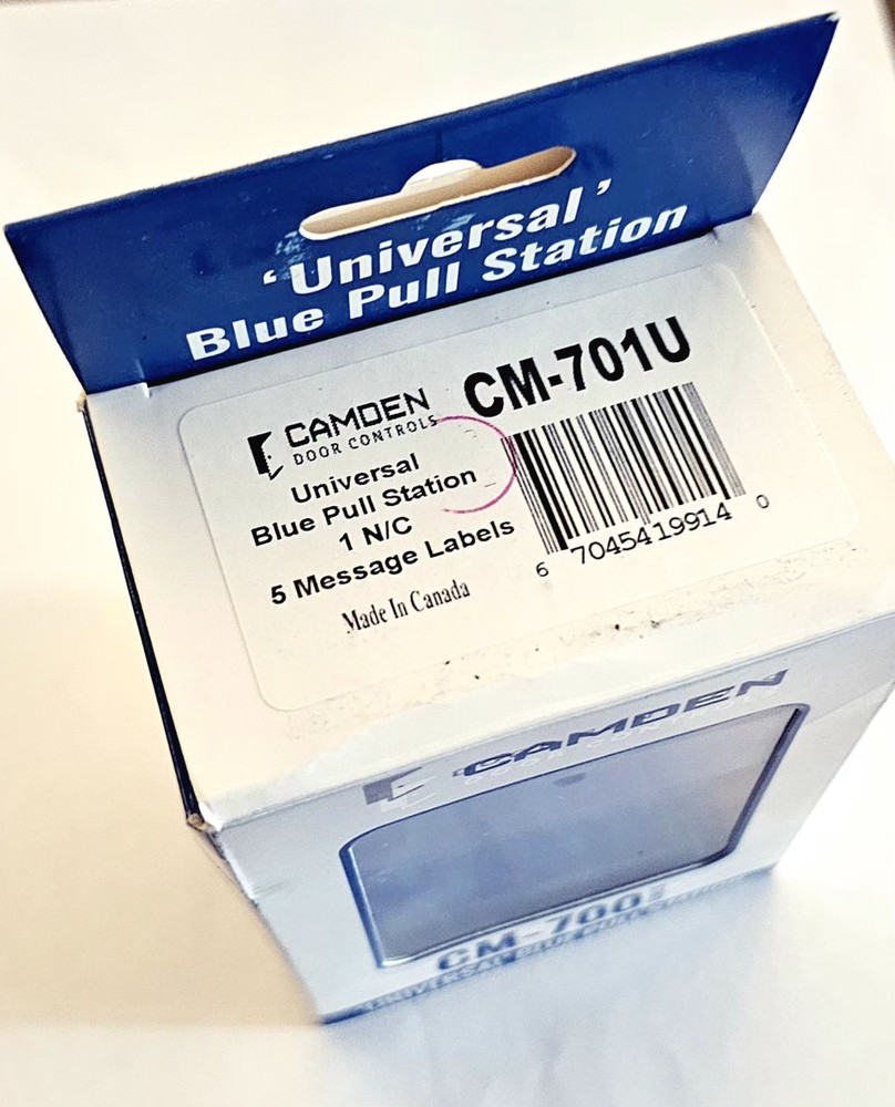 CAMDEN CM-701U UNIVERSAL BLUE PULL STATION (5 Message Labels)