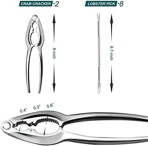 Stainless steel seafood crackers and picks tool set