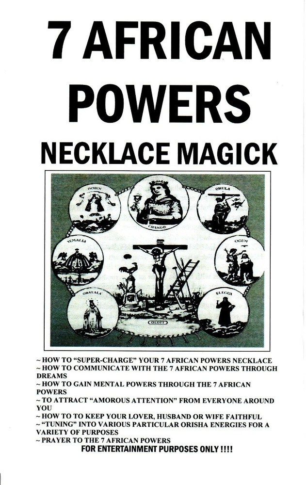 7 AFRICAN POWERS BEADS BEADED NECKLACE 30"