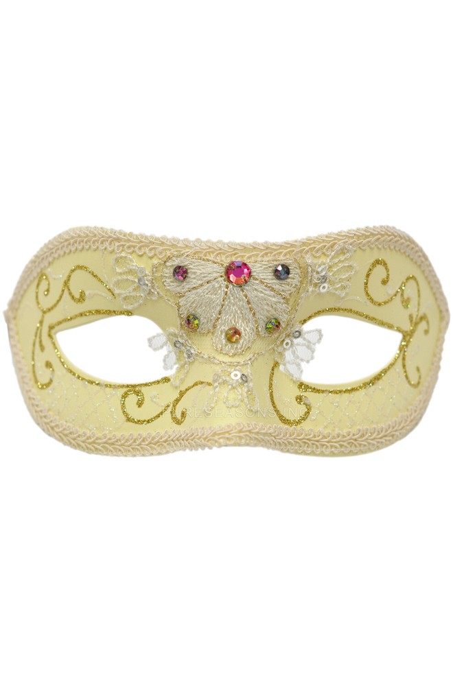 Pavone Dazzle Masquerade Mask (White)