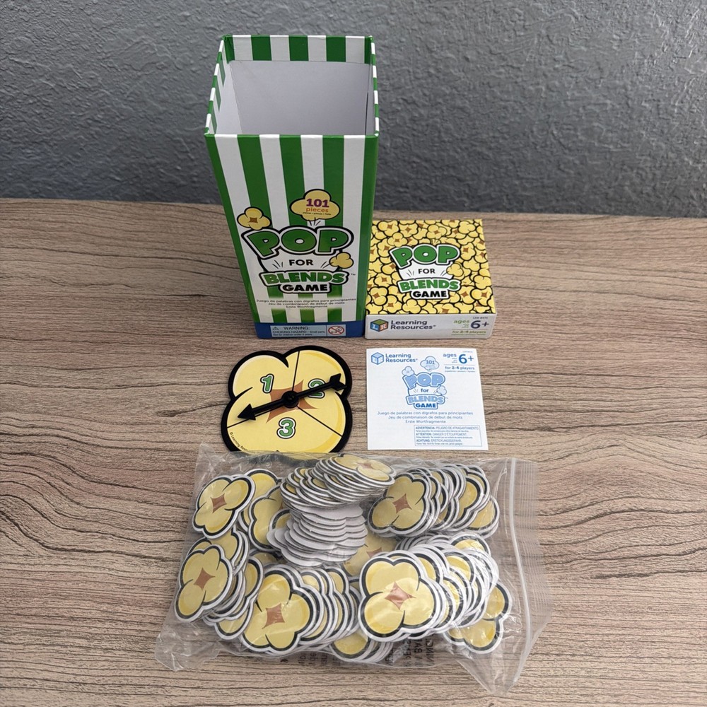 Learning Resources Pop for Blends Game 6+ Educational Phonics Word Activity