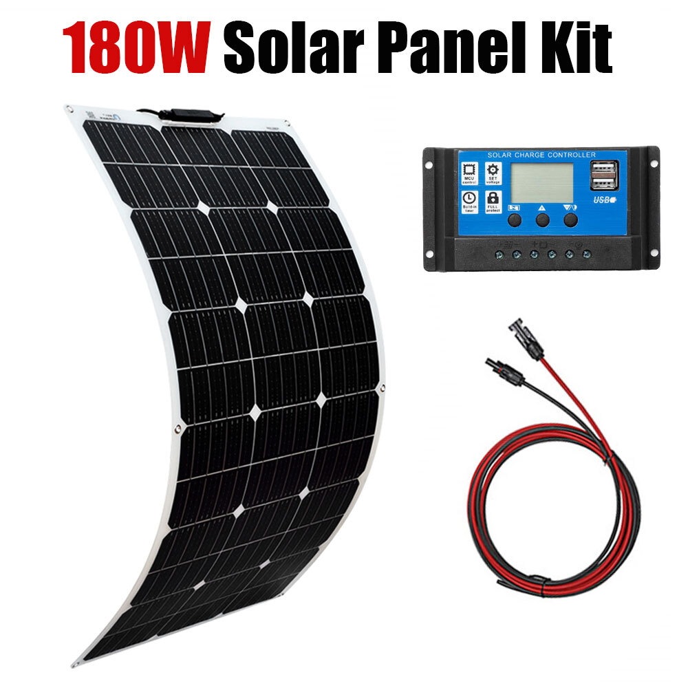 180W 18V Complete Solar Panel Kit Premium Self-Sufficient High Power Supply