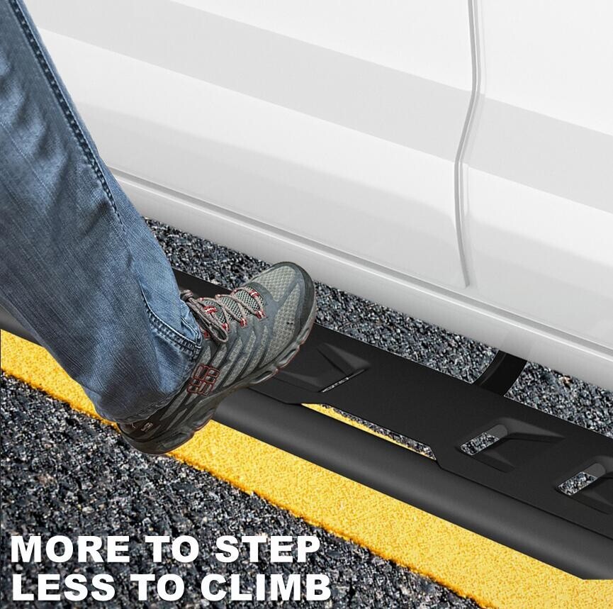 Fit 19-25 Chevy Silverado 1500 Crew Cab 7" Texture Black Running Board Side Step