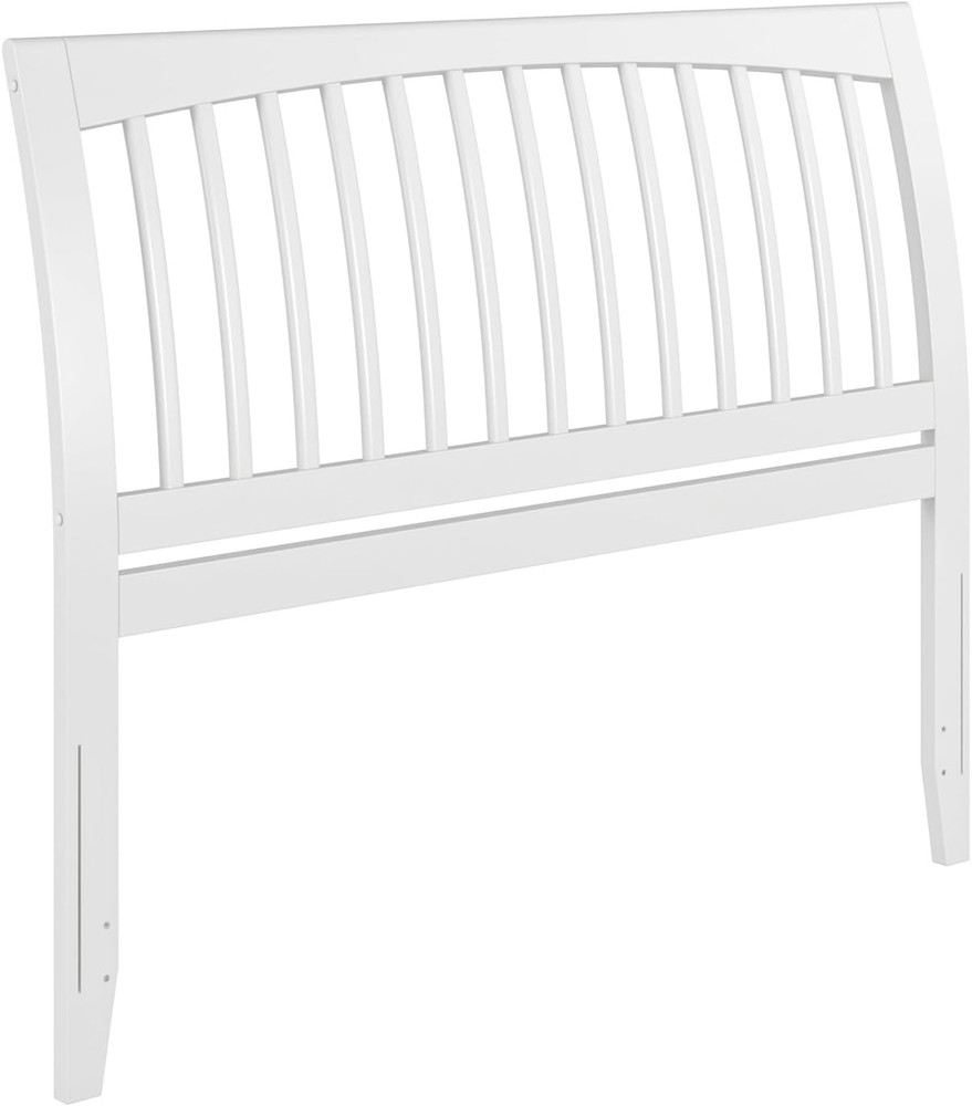 Orleans Queen Sleigh Solid Wood Headboard - Elegant White Finish
