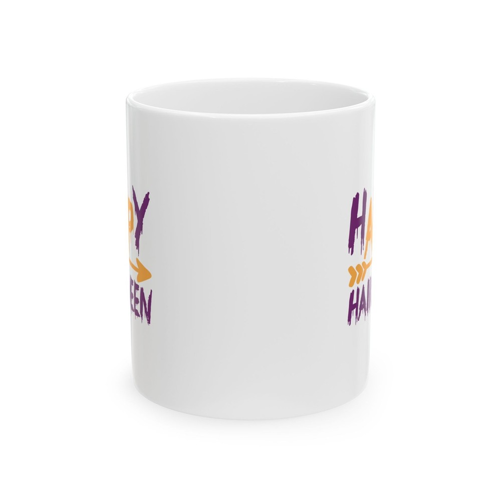 Happy Halloween – White Ceramic Mug (11oz or 15oz) 🎃☕
