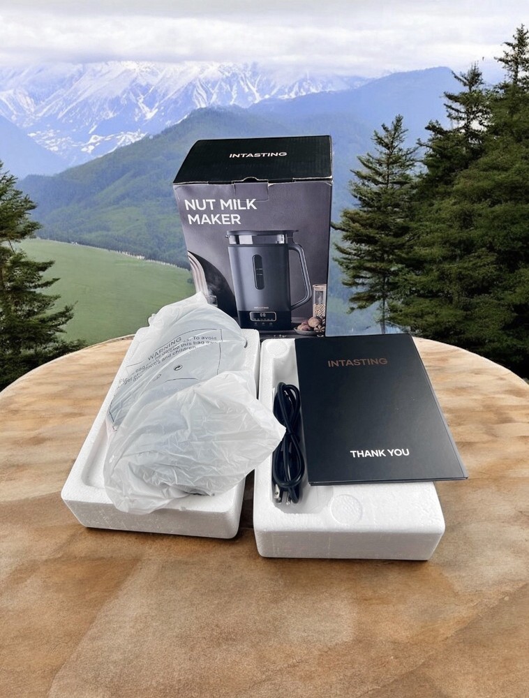 INTASTING Automatic Nut Milk Maker HB-A8 Glass 12oz 350W 6 Programs Black