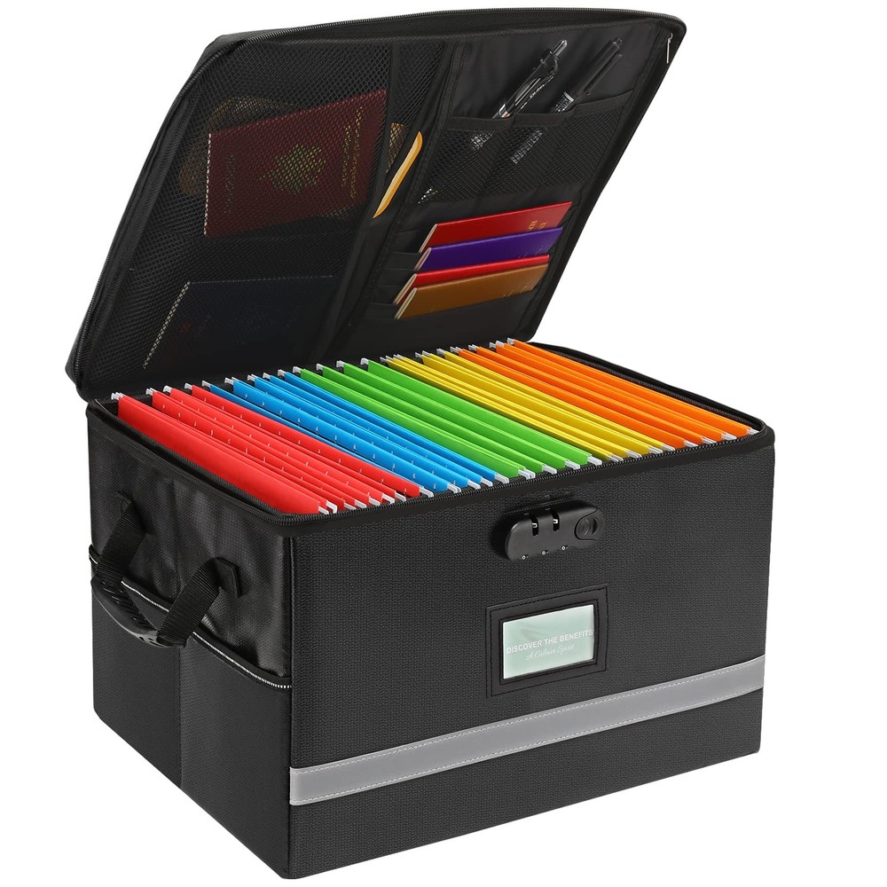 File Organizer, Fireproof File Box with Lids, Important Document Organizer Bo...