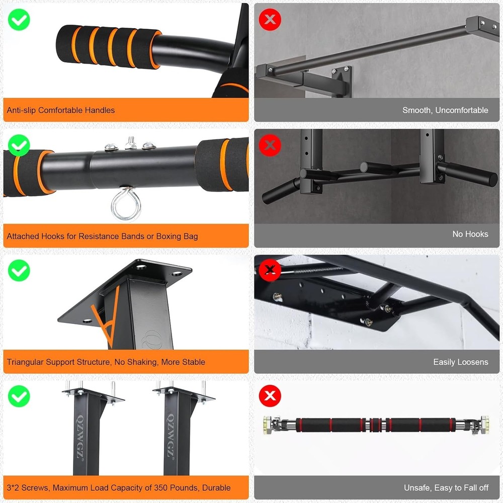 Height Adjustable Pull Up Bar Heavy Duty Pull Up Bar BarMount Ceiling Mount