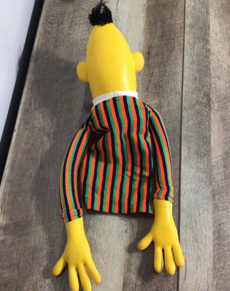 Vintage Sesame Street Bert Hand Puppet Muppets Rubber Cloth ~ ISSUES