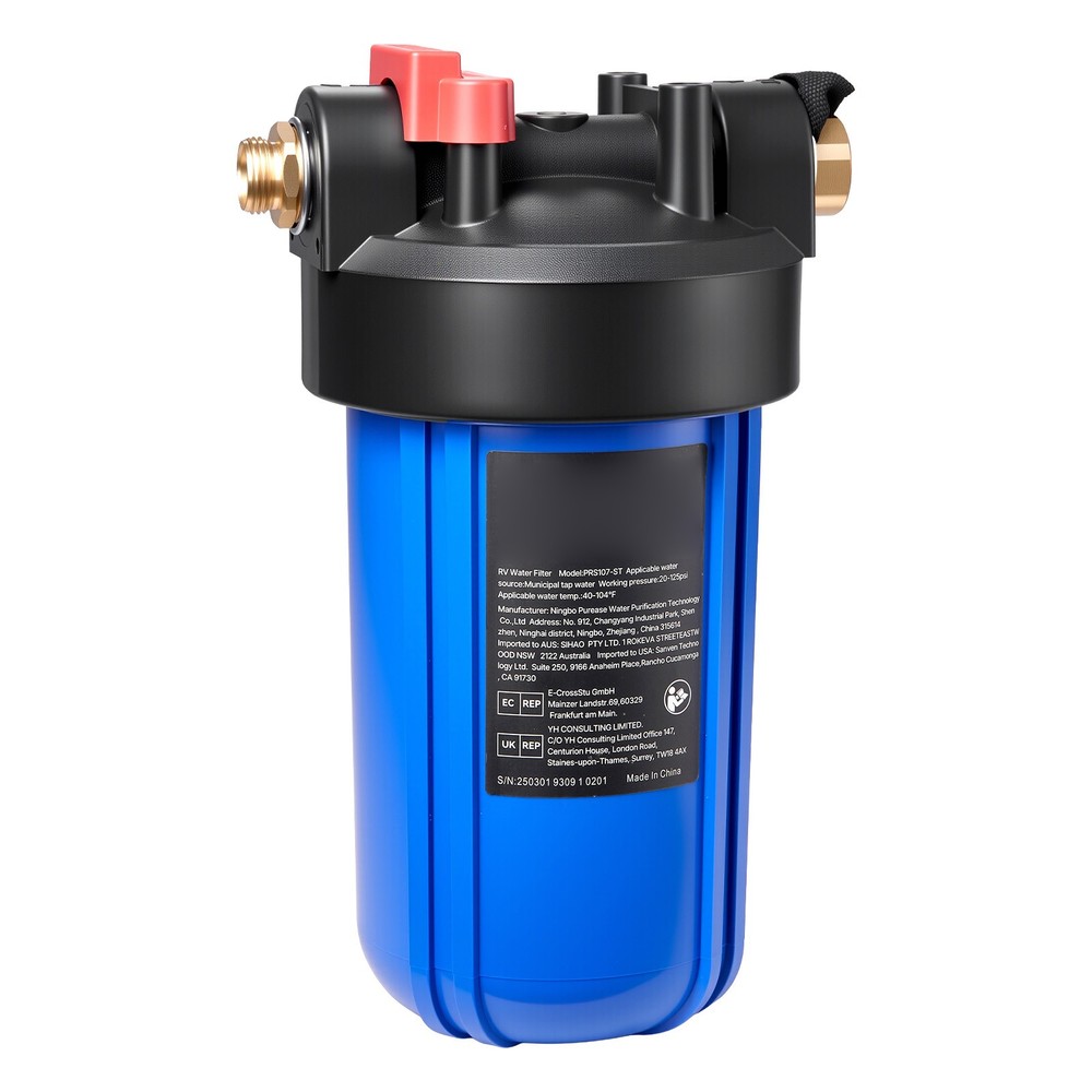 RV Water Filter System with Replaceable Cartridge for Clean Water RV Boat