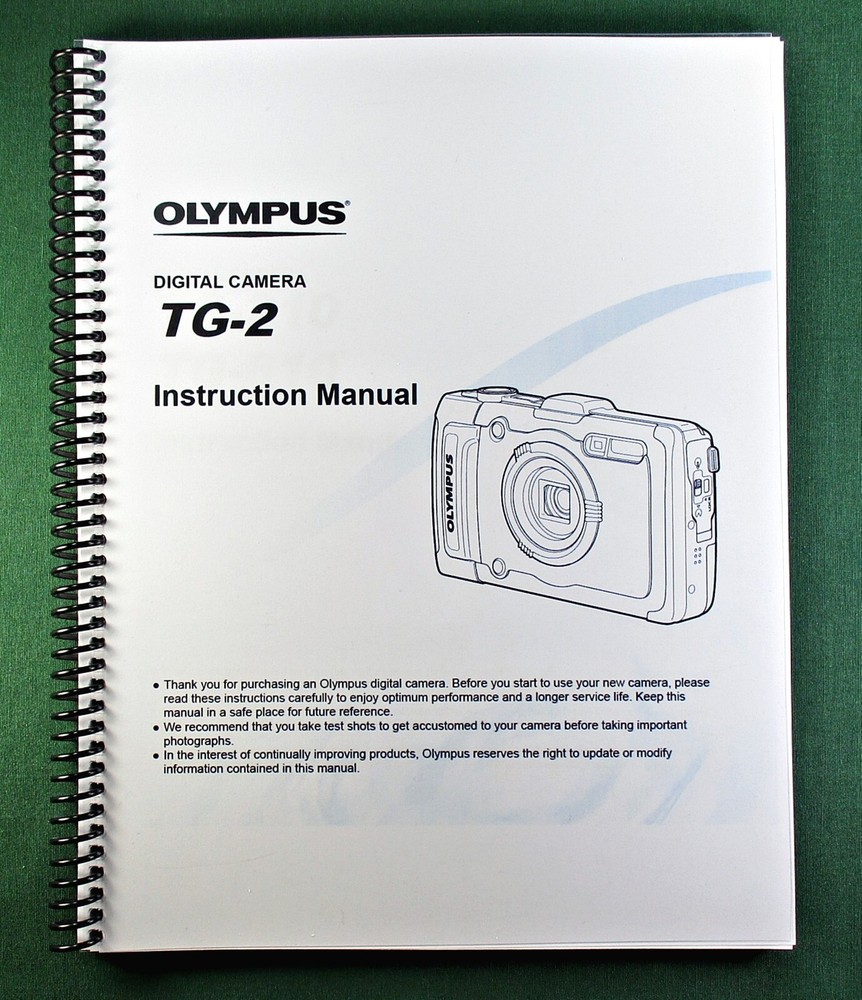 Olympus TG-2 Instruction Manual: 107 Pages & Protective Covers!