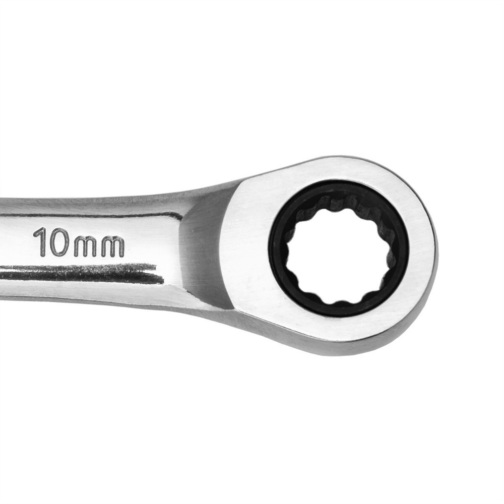 Genius Tools 10mm Stubby Combination Ratcheting Wrench - 760210